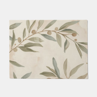 Minimalistischer botanischer Olivenzweig-Bereichst Fußmatte