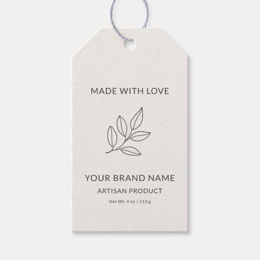 Minimalistischer botanischer Preis für kleine Unte Geschenkanhänger (Vorderseite)