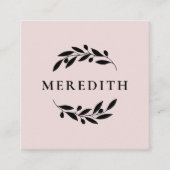 Minimalistischer botanischer QR-Code Rosa Quadratische Visitenkarte (Vorderseite)