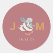 Minimalistischer Botanischer Rundsticker Runder Aufkleber (Vorderseite)