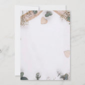 Minimalistischer Botanischer Rustikaler Boho-Blume Einladung (Rückseite)
