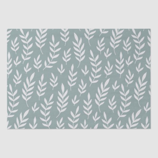 MINIMALISTISCHER BOTANISCHER SAT GRÜNES LEAF FOLIA SEIDENPAPIER (Vorderseite)