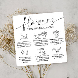 Minimalistischer Bouquet Care Guide Florist Vielen Quadratische Visitenkarte