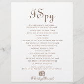 Minimalistischer brauner Abend Boho I Spy Wedding (Vorderseite)