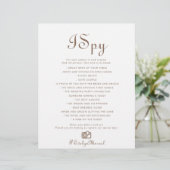 Minimalistischer brauner Abend Boho I Spy Wedding (Stehend Vorderseite)