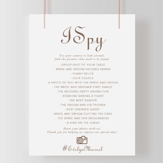 Minimalistischer brauner Abend Boho I Spy Wedding