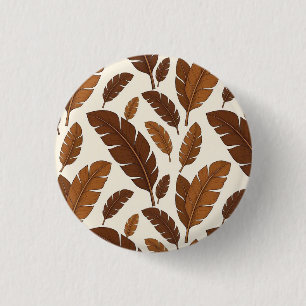 Minimalistischer brauner Bananenblatt-Botanik-Pin- Button