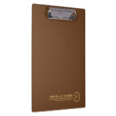 Minimalistischer brauner Ledertext mit benutzerdef Klemmbrett (Rechts)