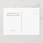 Minimalistischer brauner und beigefarbener Abschlu Ankündigungspostkarte (Rückseite)