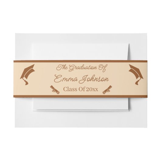 Minimalistischer brauner und beiger Abschluss Pers Einladungsbanderole (Vorderseite Beispiel)