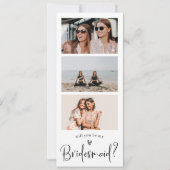 Minimalistischer Bridesmaid-Vorschlag FotoCollage Einladung (Vorderseite)