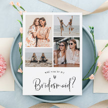 Minimalistischer Bridesmaid-Vorschlag FotoCollage