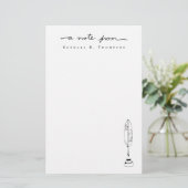 Minimalistischer Briefsatz Feder A Notiz von Briefpapier (Stehend Vorderseite)