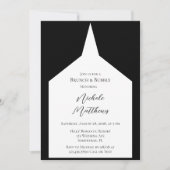 Minimalistischer Brunch & Bubbly in Schwarz und We Einladung (Vorderseite)