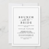 Minimalistischer Brunch mit Bride-Brautparty Einladung (Vorderseite)