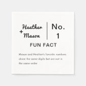 Minimalistischer Brush Couple Fun Fakten Hochzeit Serviette (Vorderseite)