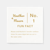 Minimalistischer Brush Couple Fun Fakten Hochzeit Serviette (Vorderseite)