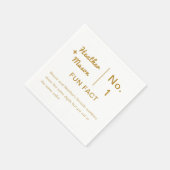Minimalistischer Brush Couple Fun Fakten Hochzeit Serviette (Ecke)