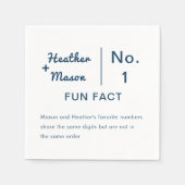 Minimalistischer Brush Couple Fun Fakten Hochzeit Serviette (Vorderseite)