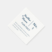 Minimalistischer Brush Couple Fun Fakten Hochzeit Serviette (Ecke)