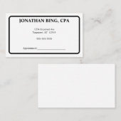 Minimalistischer Buchhalter für Schwarz und Weiß Visitenkarte (Vorne/Hinten)