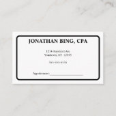 Minimalistischer Buchhalter für Schwarz und Weiß Visitenkarte (Vorderseite)