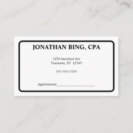 Minimalistischer Buchhalter für Schwarz und Weiß Visitenkarte