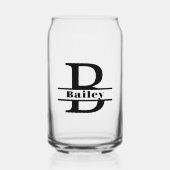 Minimalistischer Buchstabe B Monogramm und Individ Dosenglas (Vorderseite)