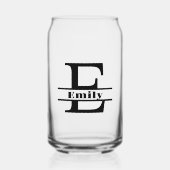 Minimalistischer Buchstabe E Monogramm und Individ Dosenglas (Vorderseite)