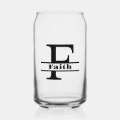 Minimalistischer Buchstabe F Monogramm und Individ Dosenglas (Vorderseite)