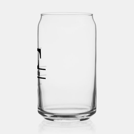 Minimalistischer Buchstabe F Monogramm und Individ Dosenglas (Links)