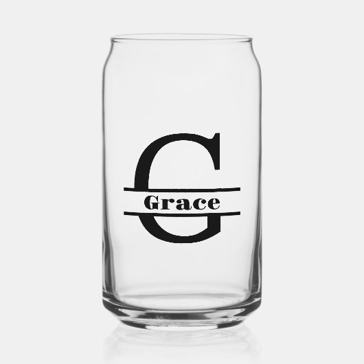 Minimalistischer Buchstabe G Monogramm und Individ Dosenglas (Vorderseite)