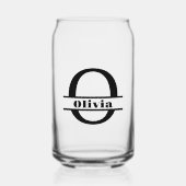 Minimalistischer Buchstabe O Monogramm und Individ Dosenglas (Vorderseite)