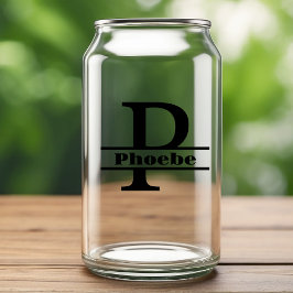 Minimalistischer Buchstabe P Monogramm und benutze Dosenglas