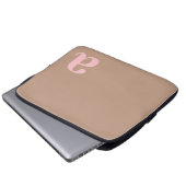 Minimalistischer Buchstabe Pink und Braun Monogram Laptopschutzhülle (Vorne Knopf)