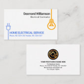Minimalistischer Bulb-Power-Stecker Elektrounterne Visitenkarte (Vorne/Hinten)