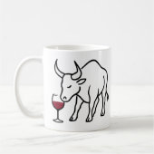 Minimalistischer Bull mit Tasse der Weingläser (Links)