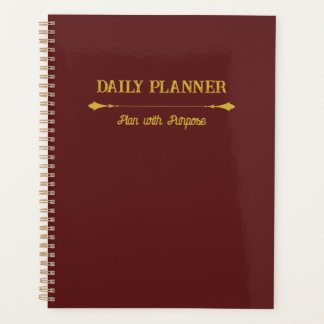 Minimalistischer Burgunder-Gold-Planer Planer