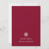 Minimalistischer Burgunder Red Winter Wedding QR C Save The Date (Rückseite)
