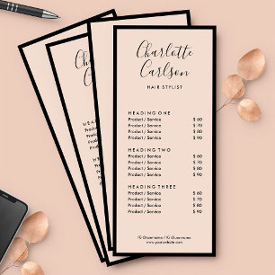 Minimalistischer Business Chic Rosa Werbekarte