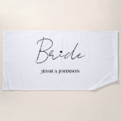 Minimalistischer Calligrafy Bride-Junggeselinnen-A Strandtuch (Vorderseite)
