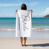 Minimalistischer Calligrafy Bride-Junggeselinnen-A Strandtuch