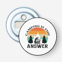 Minimalistischer Camping Abzeichen Flaschenöffner