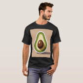 Minimalistischer Cartoon Half Avocado Sticker T-Shirt (Vorne ganz)