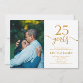 Minimalistischer Champagner 25. Hochzeitstag Einladung (Vorderseite)