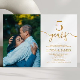 Minimalistischer Champagner 5. Hochzeitstag Einladung