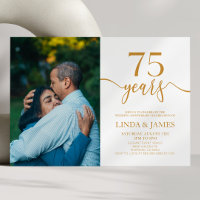 Minimalistischer Champagner 75. Hochzeitstag