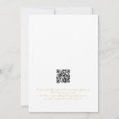 Minimalistischer Champagner Gold QR Code Hochzeit Einladung (Rückseite)
