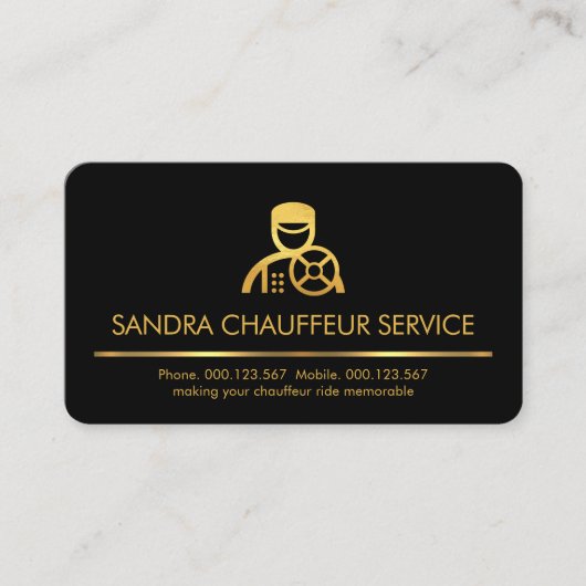 Minimalistischer Chauffeur Visitenkarte (Vorderseite)