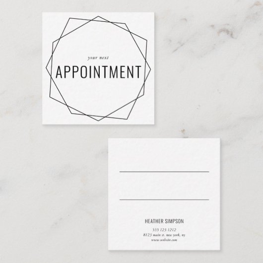 Minimalistischer Chic geometrisch Terminkarte (Vorne/Hinten)